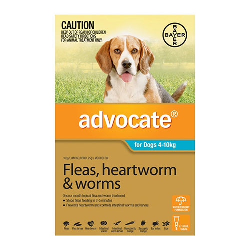 ADVOCATE FOR DOGS FOR MEDIUM DOGS 4 TO 10 KG - 3 DOSES