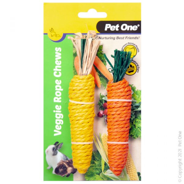 Carrot and Corn Veggie Rope Chew Twin Pack - MEDIUM
