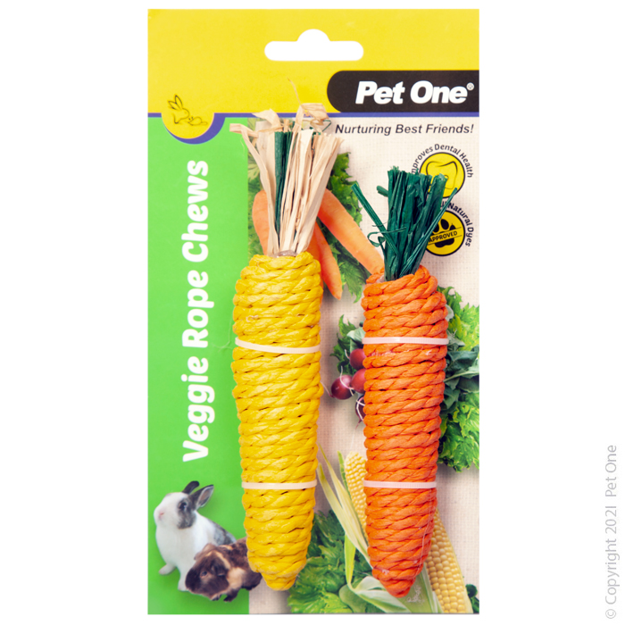 Carrot and Corn Veggie Rope Chew Twin Pack - MEDIUM