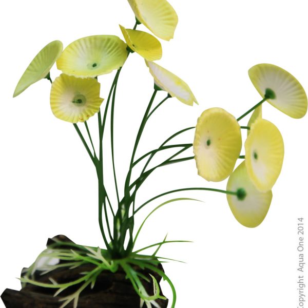 Plastic Plant Narcissus W Log Base Sm