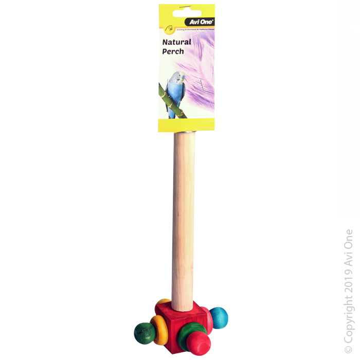 Perch Wooden With Rotating End 24.5cm