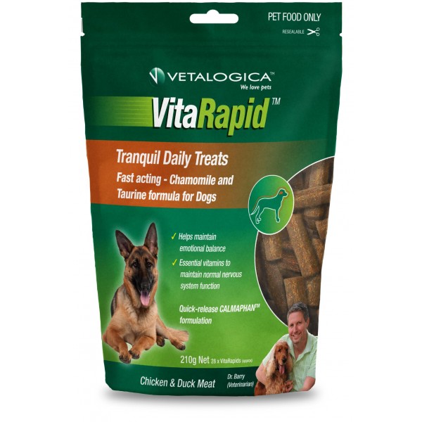 VitaRapid Tranquil Treats for Dogs 210gm Vetalogica