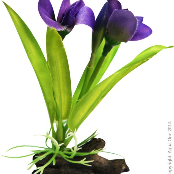 Plastic Plant Violet W Log Base Sm