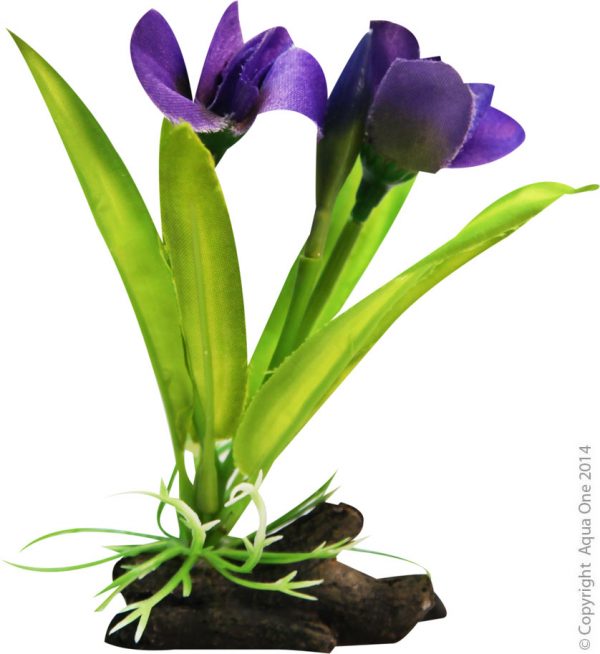 Plastic Plant Violet W Log Base Sm