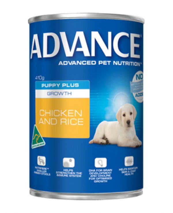 ADVANCE PUPPY GROWTH PLUS - CHICKEN AND RICE 410g TIN