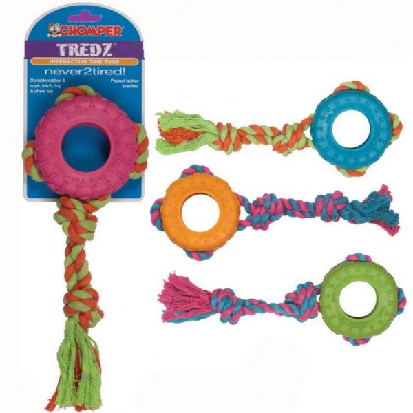 Chomper Tredz - Tyre with Rope Mixed Colours - 14c
