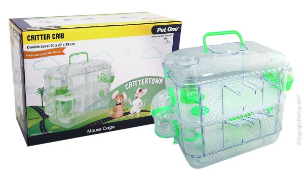 Critter Crib Mouse Habitat 2 Level 40L X 27W X 39cm H Green
