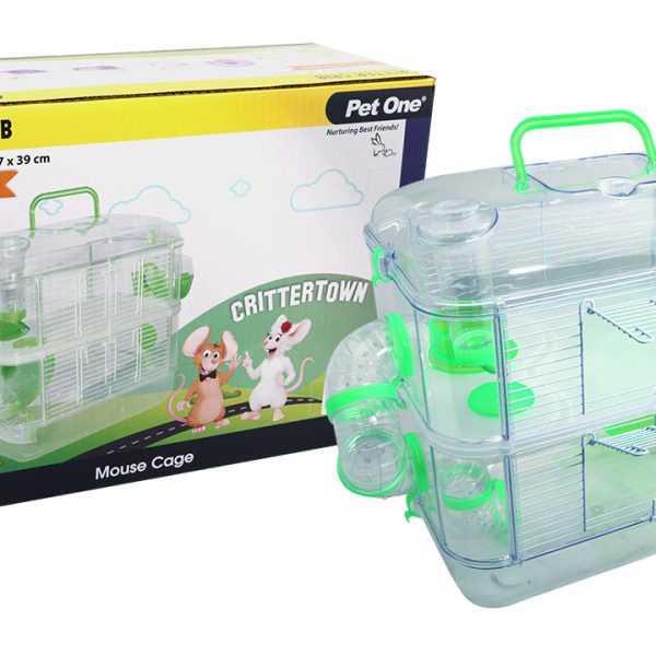 Critter Crib Mouse Habitat 2 Level 40L X 27W X 39cm H Green