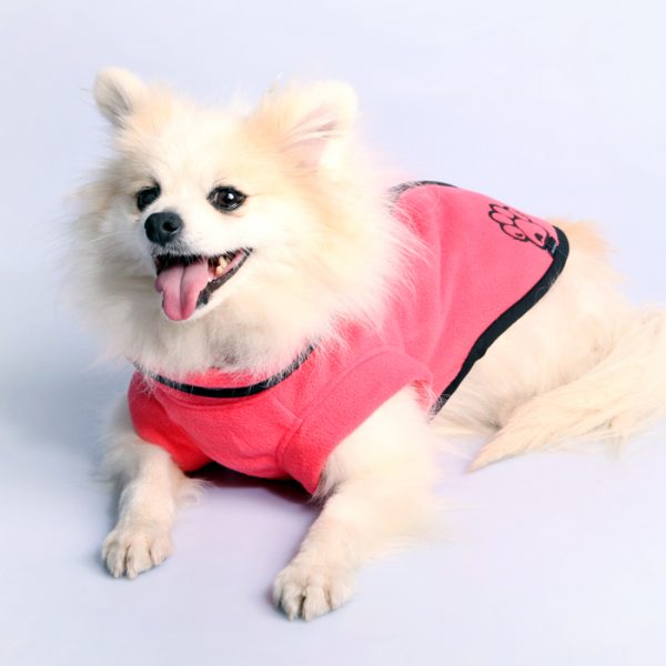 Dog Coat JumpSuit 35cm Heavy Fleece Zip Up Red