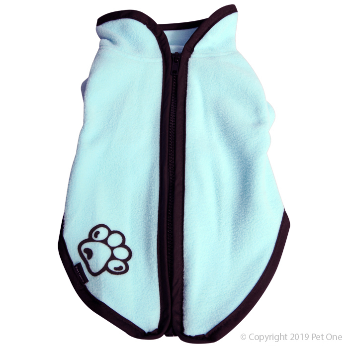 Dog Coat JumpSuit 35cm Heavy Fleece Zip Up Blue