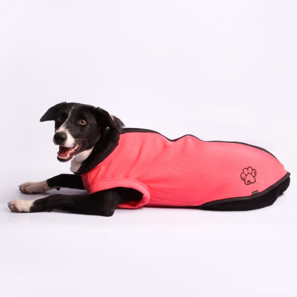 Dog Coat JumpSuit 55cm Heavy Fleece Zip Up Red