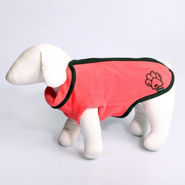 Dog Coat JumpSuit 30cm Heavy Fleece Zip Up Red