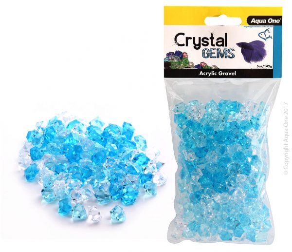 Crystal Gems Acrylic Betta Gravel 142g 15mm Blue Ice