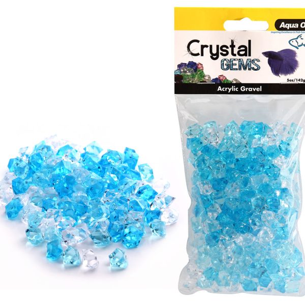 Crystal Gems Acrylic Betta Gravel 142g 15mm Blue Ice