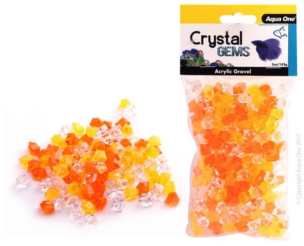 Crystal Gems Acrylic Betta Gravel 142g 15mm Sunset