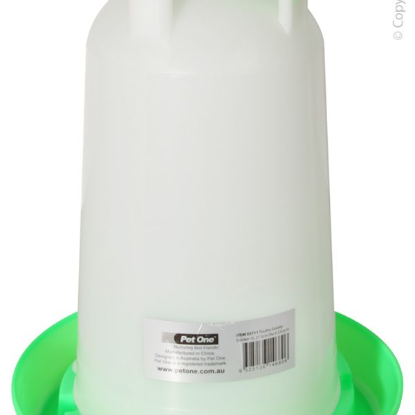 Poultry Gravity Drinker 3L 21.5cm Dia X 27cm H