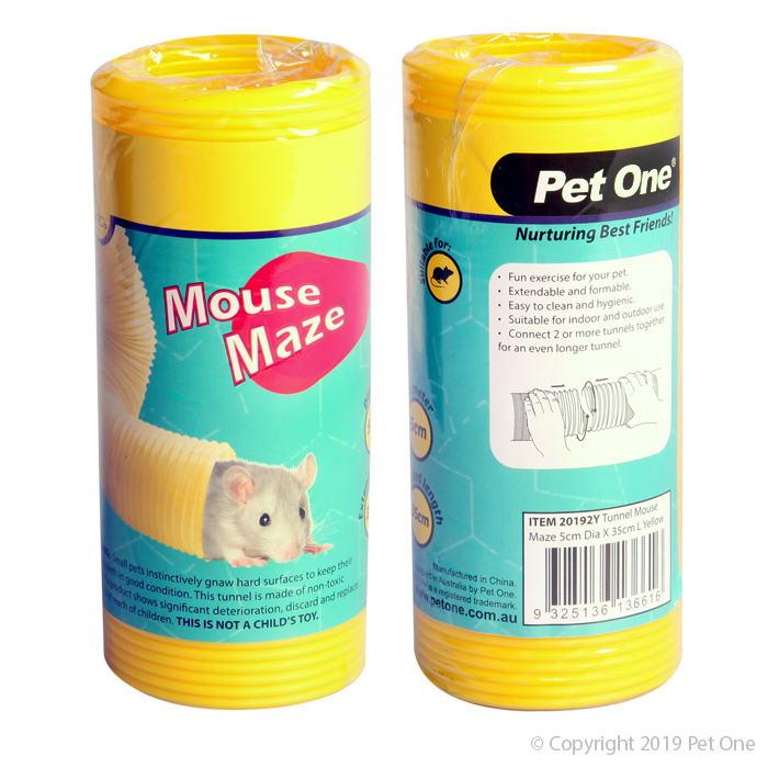 Tunnel Mouse Maze 5cm Dia X 35cm L Yellow