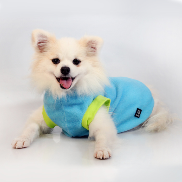 Dog Coat NightComfy 30cm Fleece Blue Lime