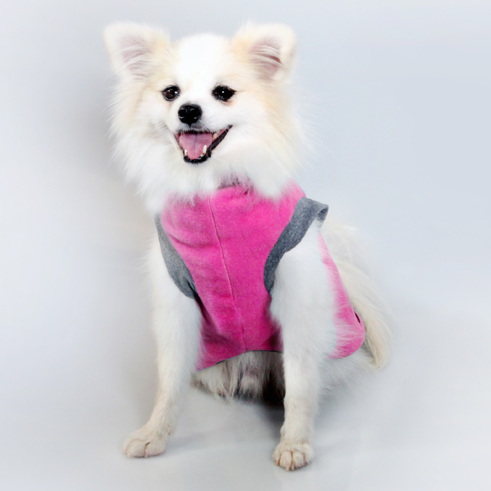 Dog Coat NightComfy 30cm Fleece Magenta Grey