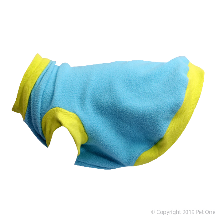 Dog Coat NightComfy 55cm Fleece Blue Lime