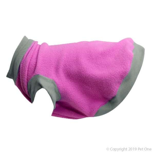 Dog Coat NightComfy 60cm Fleece Magenta Grey
