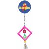 Birdie Small Plastic Squares with Beads Bell