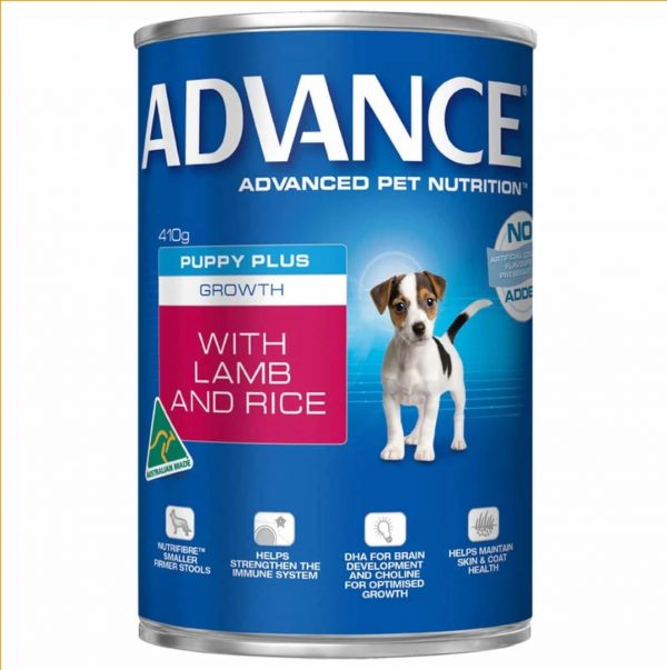 ADVANCE PUPPY GROWTH PLUS- LAMB AND RICE 410G TIN