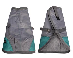 Dog Coat NightWalker 65cm W Proof Refl Grey Teal