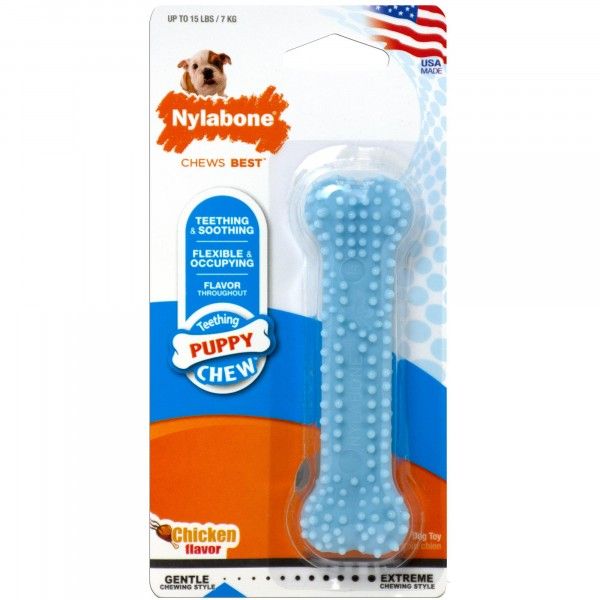 Nylabone Puppy Bone Chicken Petite Blue
