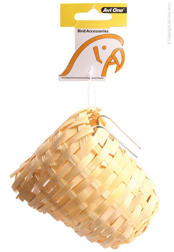 Bird Nest (finch) Wicker With Hanging Bracket (S) 7x10x12cm