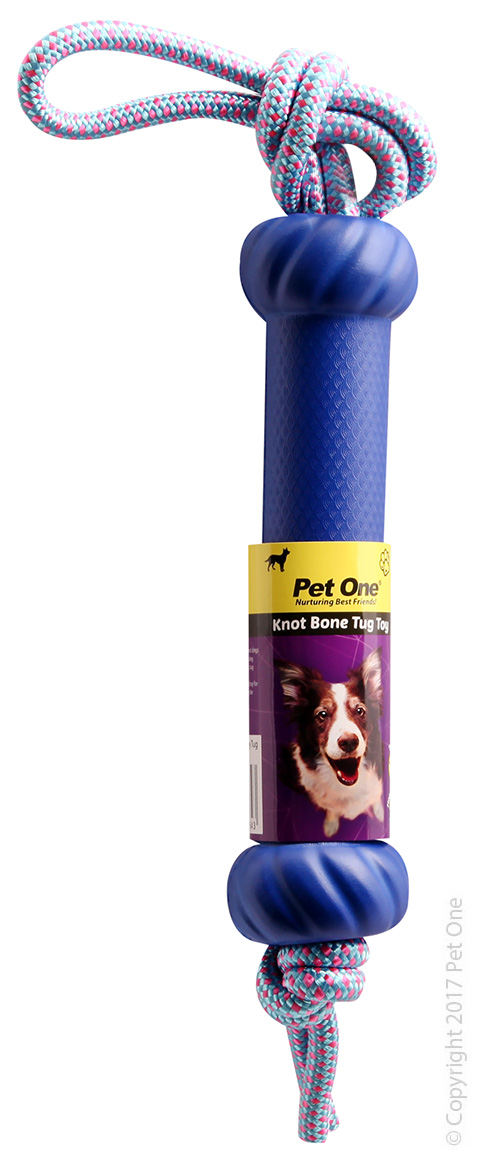 Dog Toy Tug Knot Bone (blue)