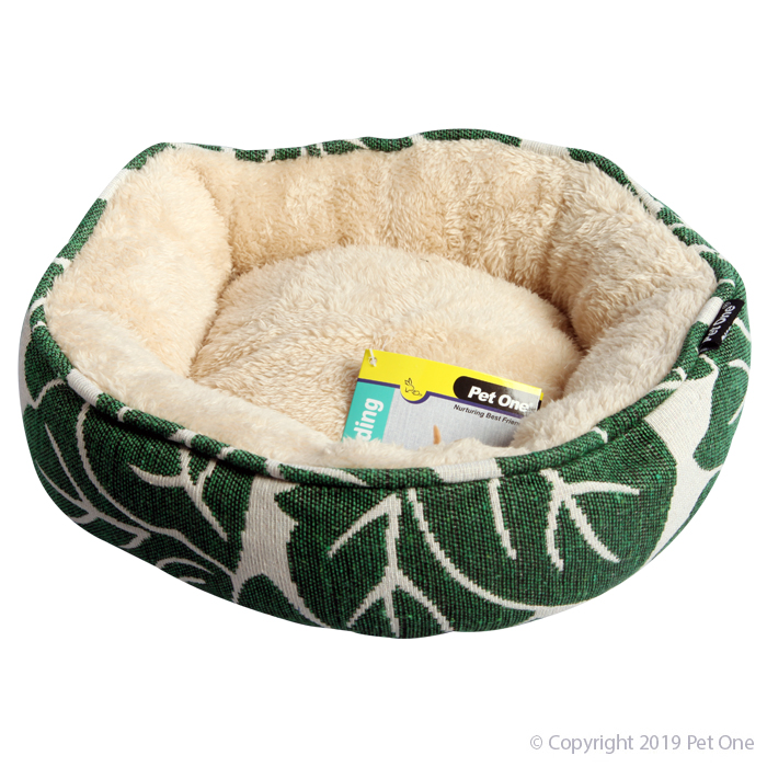 Tropical Leaf Round Bed - 20 x 20 x 8 cm