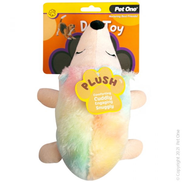 Plush Squeaky Rainbow Unihog - 26cm