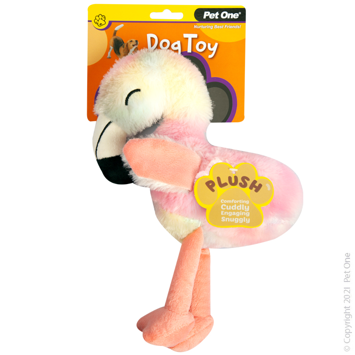 Plush Squeaky Rainbow Flamingo - 31cm