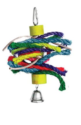 Wood and Leather Bird Toy -18 x 13cm