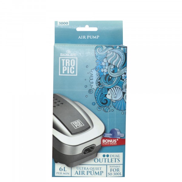 Bioscape Tropic Air Pump 3000 Twin w/2 Check Valves