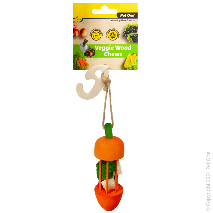 Veggie Wood Carrot Carousel Orange 13cm