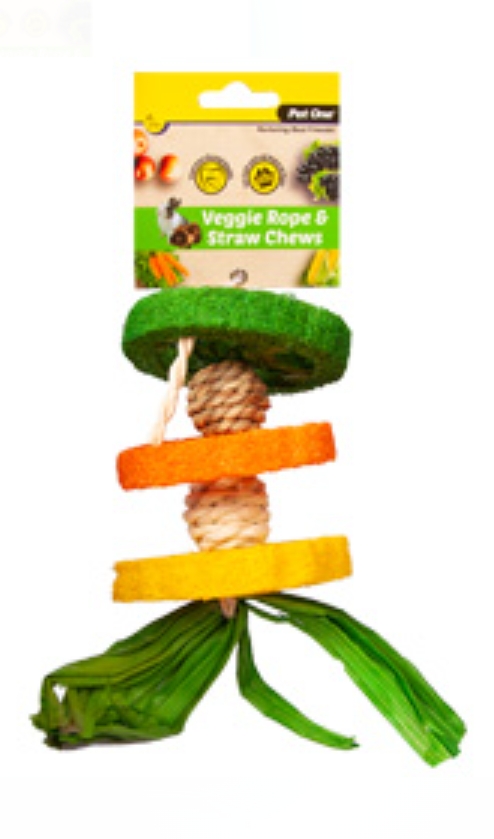 Veggie Rope and Straw Chew Hanging Hula 19cm