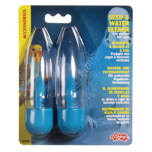 Living World Tube Seed & Water Feeder 2 Pack