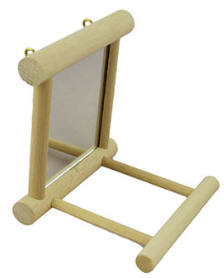 Avian Care Bird Toy Mirror & Perch Wooden